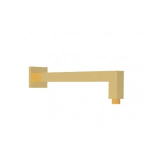 Square Brushed Gold Horizontal Shower Arm 400mm
